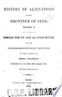 History of Alienations in the Province of Sind