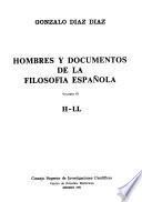 Hombres y documentos de la filosofía española: H-LL