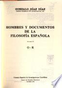 Hombres y documentos de la filosofía española
