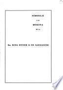 Homenaje a la memoria de la Sra. Rosa Esther R. De Alessandri