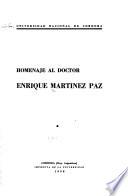 Homenaje al Doctor Enrique Martínez Paz