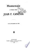 Homenaje al profesor doctor Juan F. Canessa, 14 de noviembre de 1931