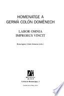 Homenatge a Germà Colón Domènech