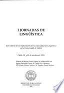 I Jornadas de Lingüística