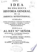 Idea de una nueva historia general de la America septentrional