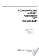 III concurso nacional de Calidad Arquitectónica, 2003