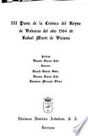 III parte de la Crónica del Reyno de Valencia del año 1564