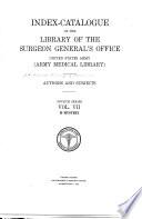 Index-catalogue of the Library of the Surgeon-General's Office, United States Army