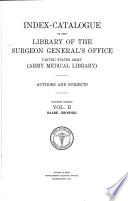 Index-catalogue of the Library of the Surgeon-General's Office, United States Army