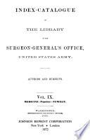 Index-catalogue of the Library of the Surgeon-General's Office, United States Army