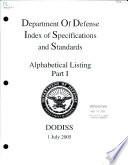 Index of Specifications and Standards