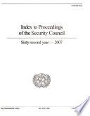 Index to Proceedings of the Security Council