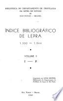 Índice bibliográfico de lepra, 1.500-1.943 ...: I-P