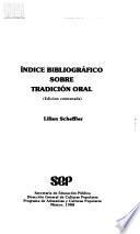 Indice bibliográfico sobre tradición oral