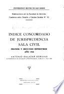 Indice concordado de jurisprudencia sala civil, primer y segundo semestres año 1956
