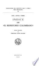 Indice de El Repertorio colombiano
