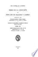 Indice de la colección de don Luis de Salazar y Castro