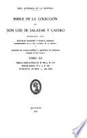 Indice de la colección de don Luis de Salazar y Castro