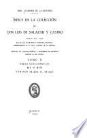 Indice de la colección de don Luis de Salazar y Castro