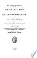Indice de la colección de don Luis de Salazar y Castro