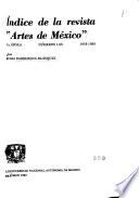 Índice de la revista Artes de México