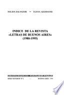 Indice de la revista Letras de Buenos Aires (1980-1995)