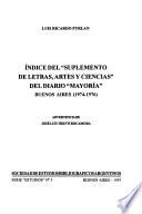 Indice del Suplemento de letras, artes y ciencias del diario Mayoría, Buenos Aires (1974-1976)