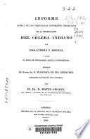 Informe acerca de los principales fenómenos observados en la propagación del cólera indiano por Inglaterra y Escocia y sobre el modo de propagarse aquella enfermedad