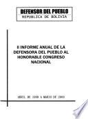 Informe anual de la Defensora del Pueblo al H. Congreso Nacional