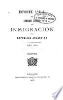 Informe anual del Comisario General de Immigración de la República Argentina