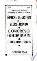 Informe de Gestión del Secretariado al Congreso Intercontinental de Federaciones Locales