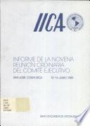 Informe de la Novena Reunion Ordinaria del Comite Ejecutivo