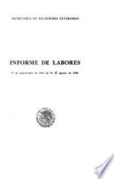 Informe de labores - Secretaría de Relaciones Exteriores