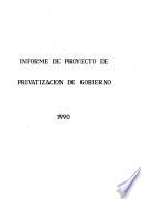 Informe de proyecto de privatización de gobierno