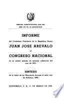 Informe del ciudadano Presidente de la República ... al Congreso Nacional en su primer período de sesiones ordinarias del año ...