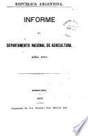 Informe del Departamento Nacional de Agricultura