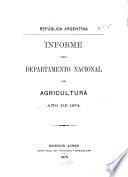 Informe del Departamento Nacional de Agricultura