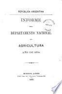 Informe del Departamento Nacional de Agricultura