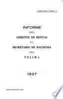 Informe del Gerente de Rentas al Secretario de hacienda del Tolima