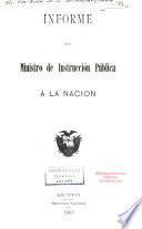 Informe del Ministro de Instrucción Pública a la nación