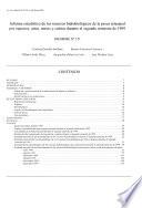 Informe estadístico de los recursos hidrobiológicos de la pesca artesanal por especies, artes, meses y caletas durante el segundo semestre de 1999
