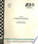 Informe IX reunión general: Zacatecas, México 18-26 de abril de 1990