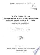 Informe presentado a la reunión de la Comisión de la Condición Jurídica y Social de la Mujer de las Naciones Unidas