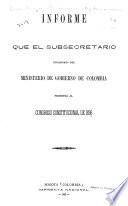Informe presentado por el Ministro de Gobierno al Congreso de la Republica en ...