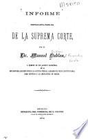 Informe pronunciado ante la Primera Sala de la Suprema Corte