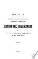 Informe que presenta la Dirección del Banco de Venezuela a la Asamblea general ordinaria de ...