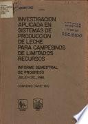 Informe Semestral de Progreso Julio-diciembre de 1981