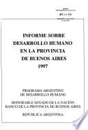 Informe sobre desarrollo humano en la Provincia de Buenos Aires