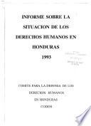 Informe sobre la situación de los derechos humanos en Honduras