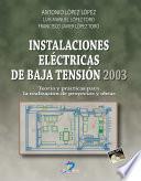 Instalaciones eléctricas de Baja Tensión 2003